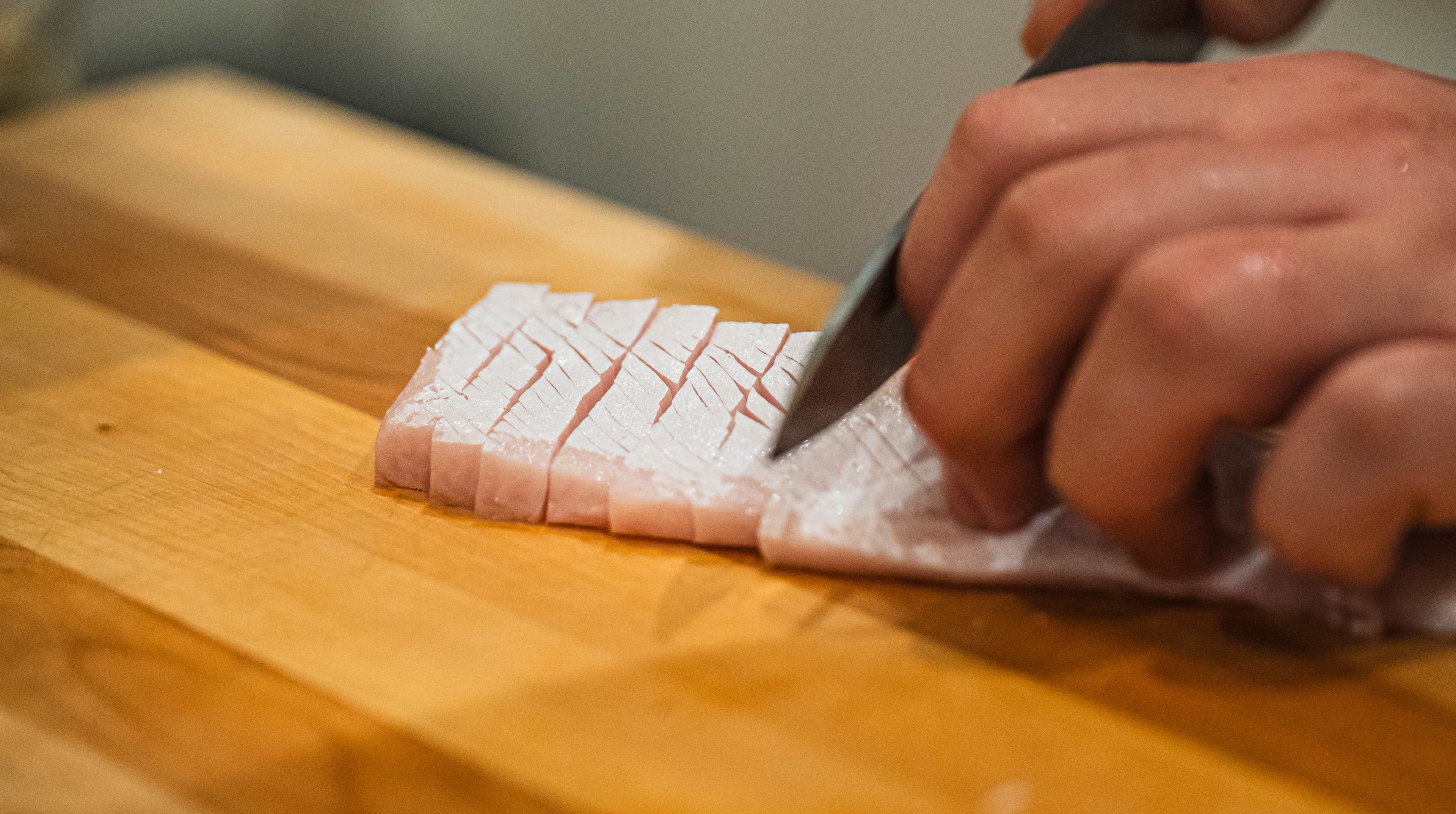 Chef's precise craftsmanship